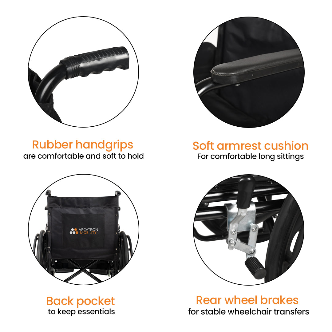 Arcatron® Everyday Foldable Wheelchair(FSS101)