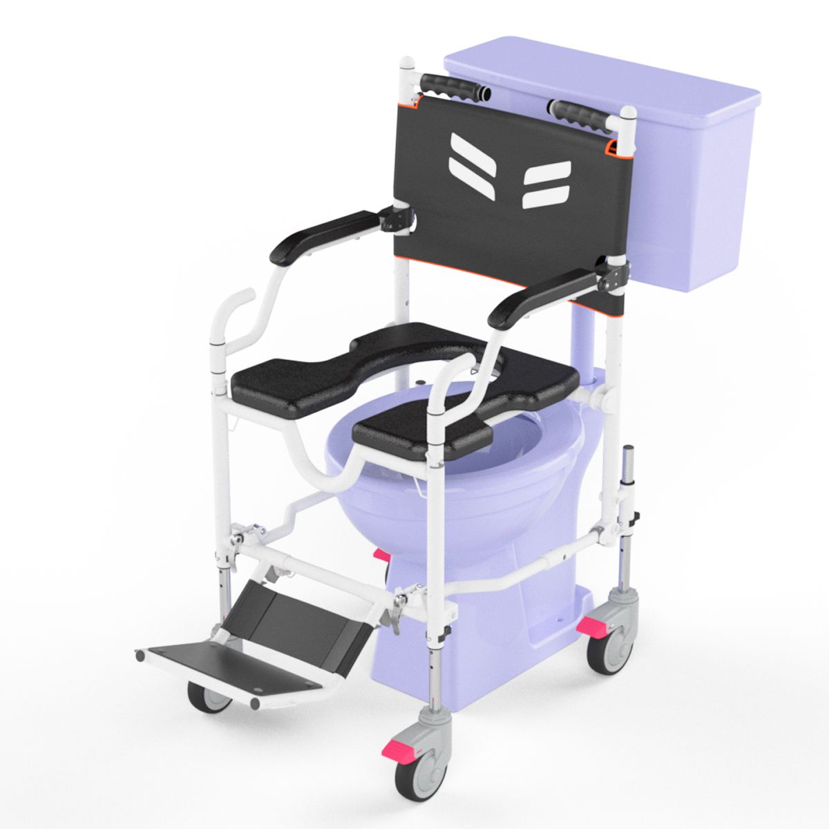 Frido GO Attendant Propelled Wheelchair | Travel and Shower Commode Wheelchair