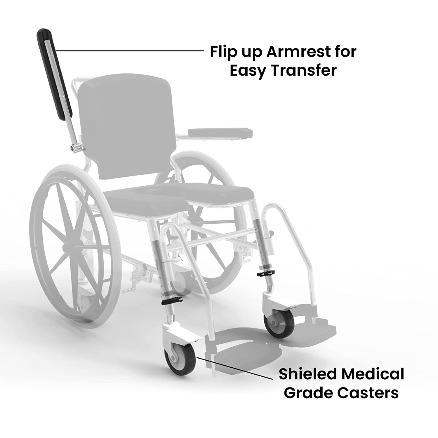 Arcatron Prime SSS100 | Self Propelled Shower Commode Wheelchair