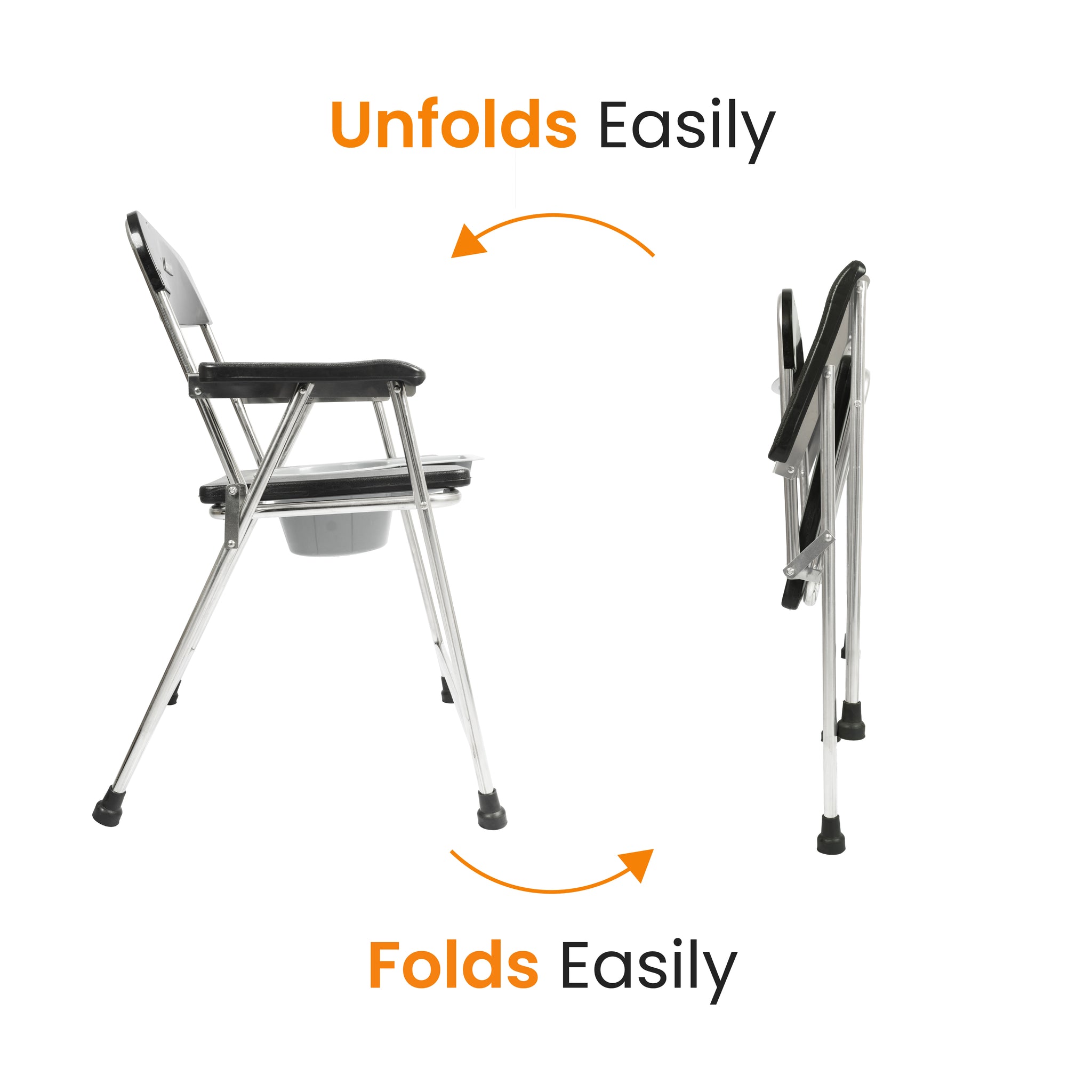 Arcatron Foldable Anti-Slip Shower Commode Chair
